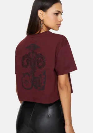 Xove Medieval Graphic Boxy Crop Cotton T-Shirt Zero Waste Production Seasonal Comfort Style