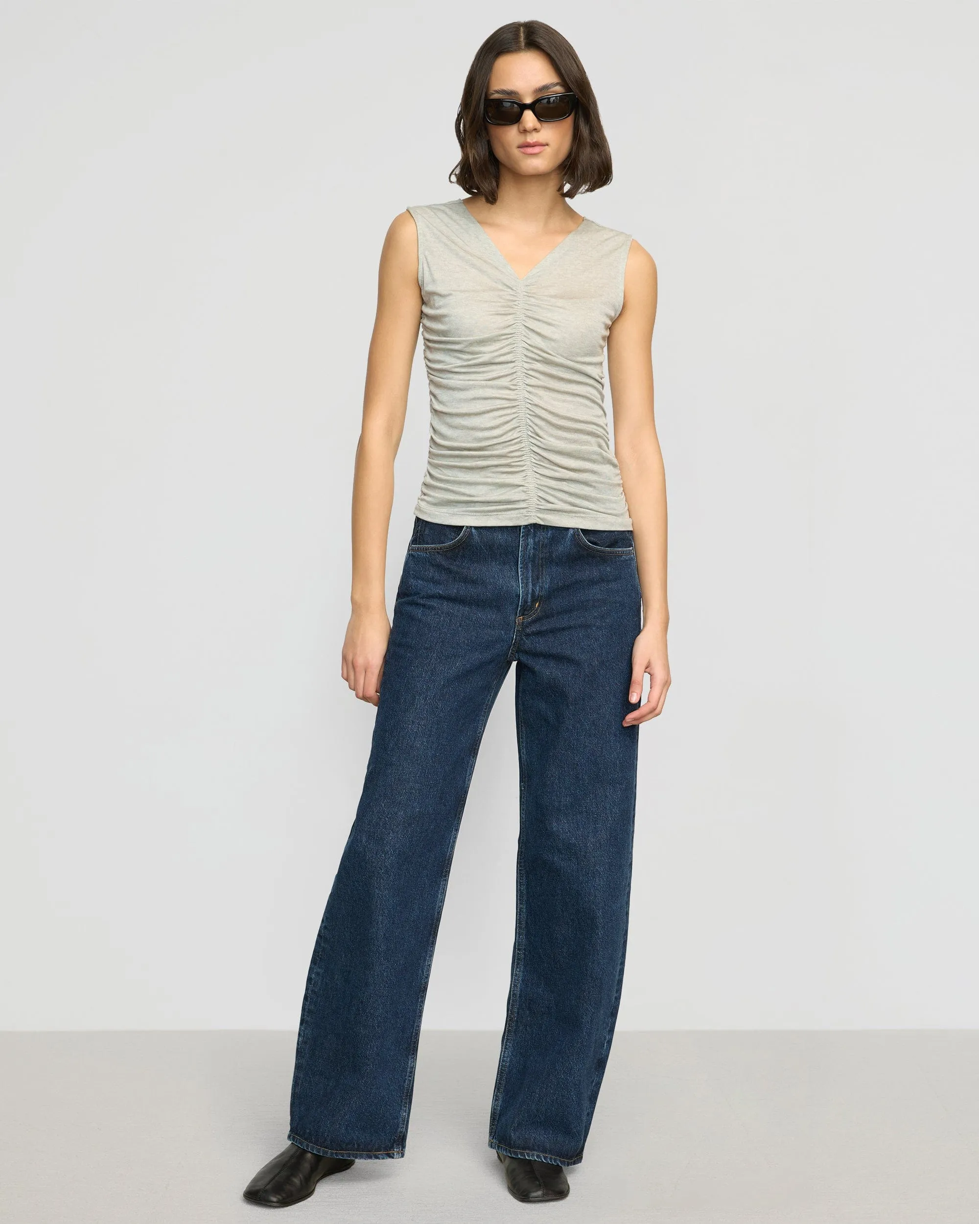 Saleha Ruched-Front Sleeveless Tank insulated Eco Conscious Production