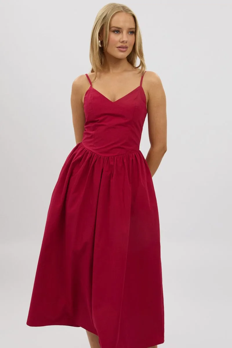 Red Maxi Dress Singlet Morning Stroll Air Comfort