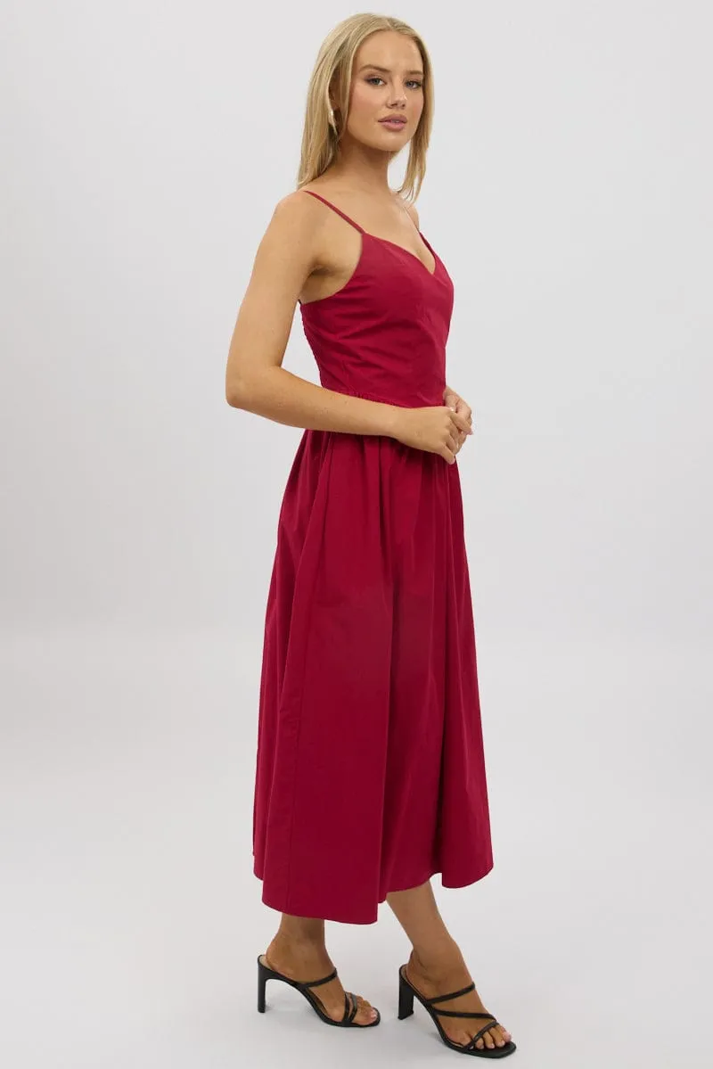 Red Maxi Dress Singlet Practical yet fashionable midi