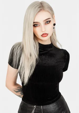 Perfect for Vacation Rosaline Velour Rib Crop Top