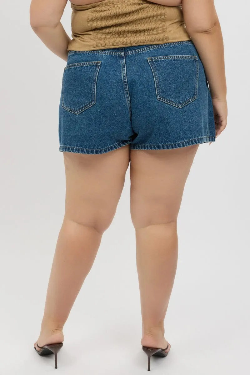 Denim Skorts Skirt High Rise Stud Detail Photoshoot Ready Fashion Tones