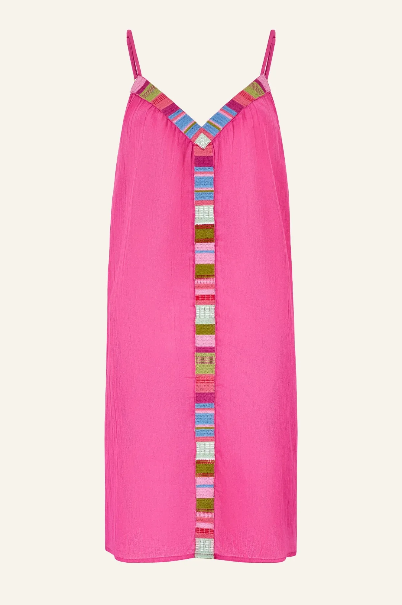 Ipanema Embroidered Dress | Pink/Multi Coast Path Country Glow