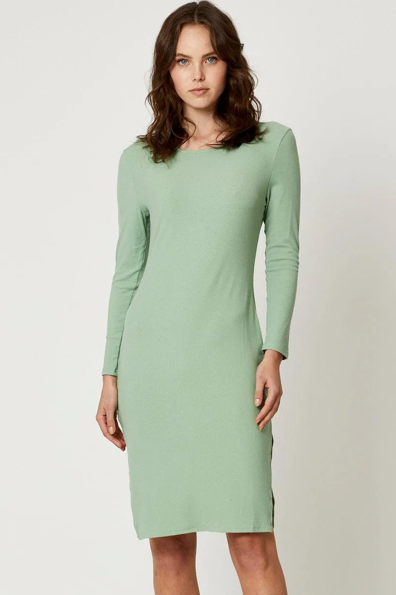 Green Bodycon Midi Dress Timeless Fashion