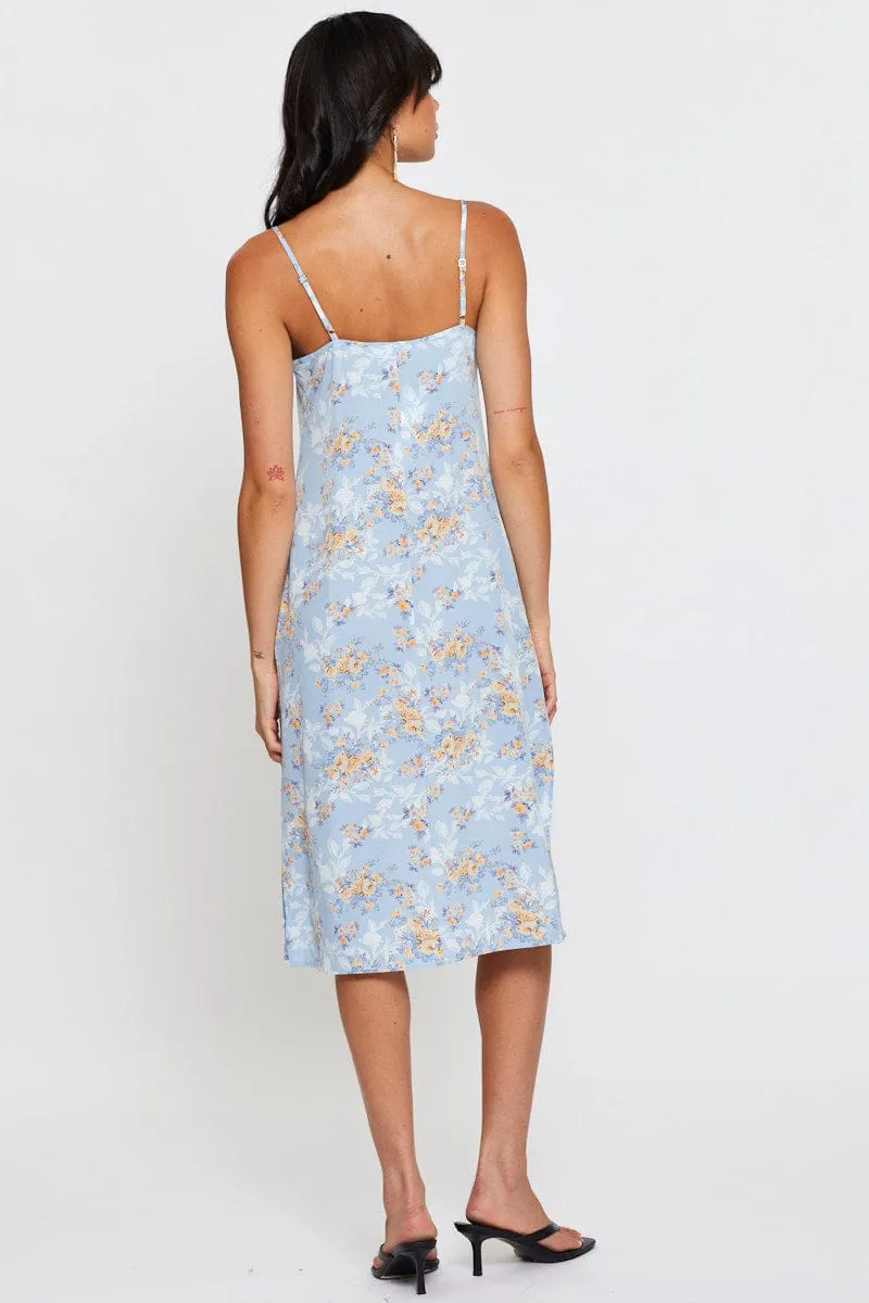 All Season Look Print Midi Dress Sleeveless