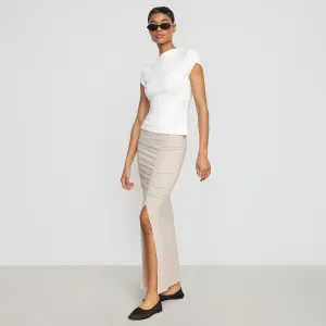 Kiki Ruched Side-Slit Midi Skirt Wrap style