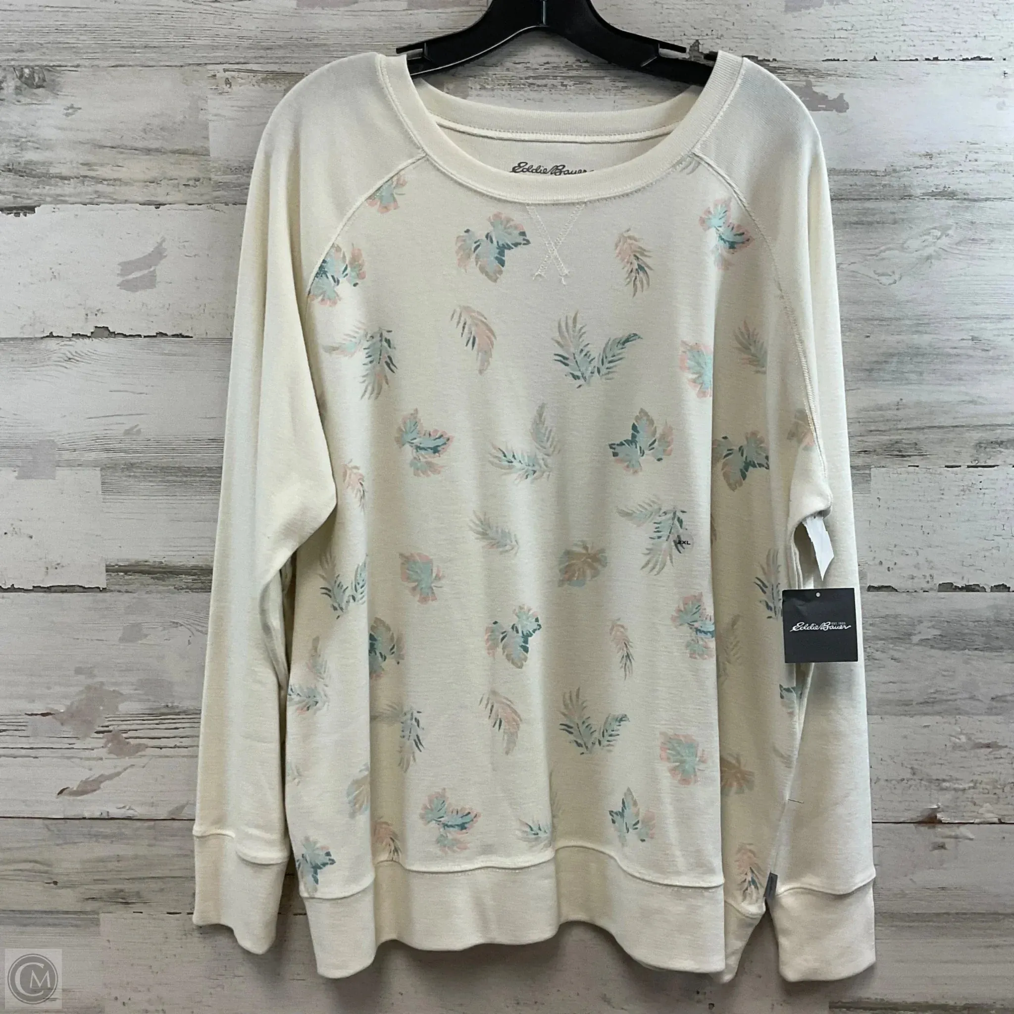 Sweatshirt Crewneck By Eddie Bauer In Cream, Size: 2x Chic Design Cool Sweater