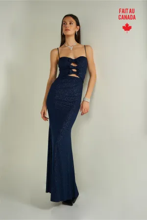 Robe maxi brillante avec boucles - JACYNTHE - (R-C13) - VENTE FINALE Easy-to-wear long dress