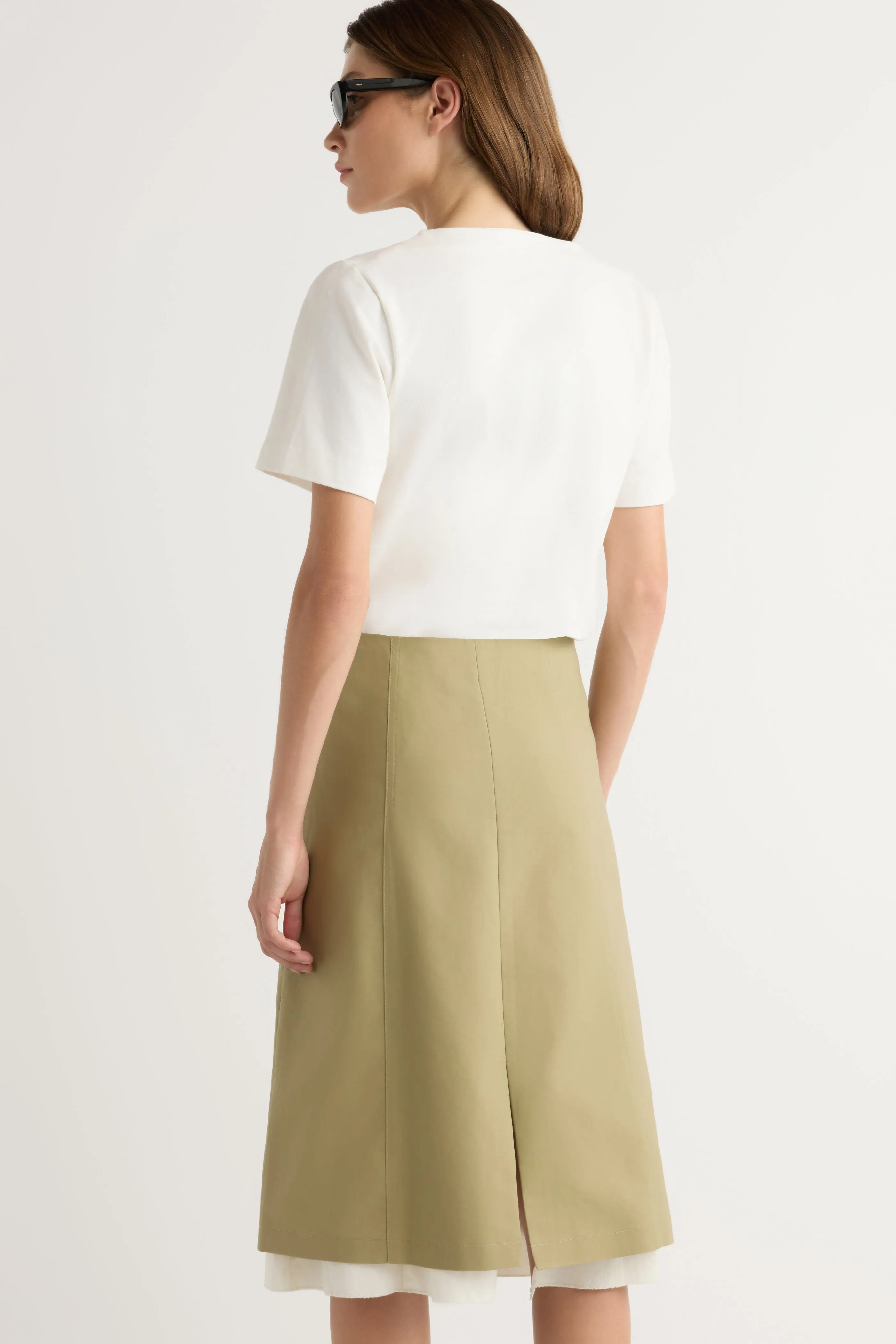Water Repellent Finish Minimalist Style Devon Layered Skirt