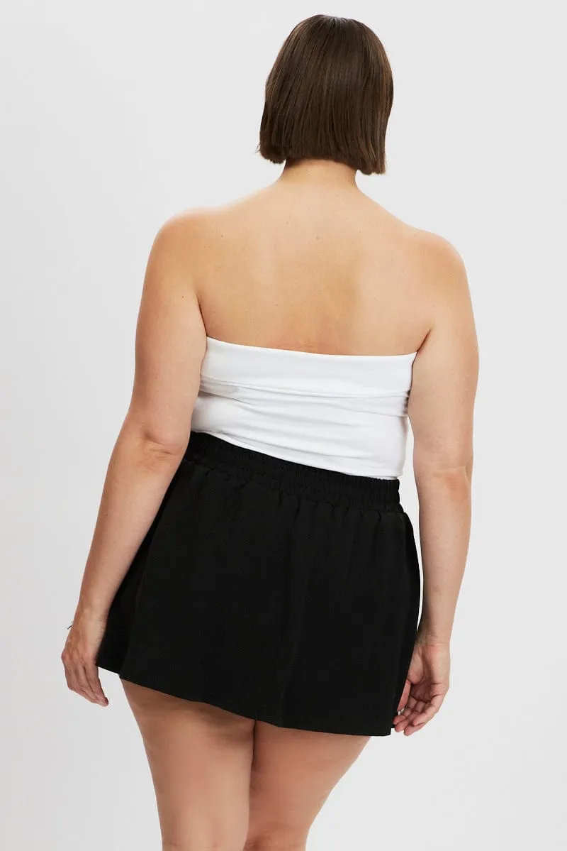 Neat Fit Black Side Stripe Mini Skort Skirt