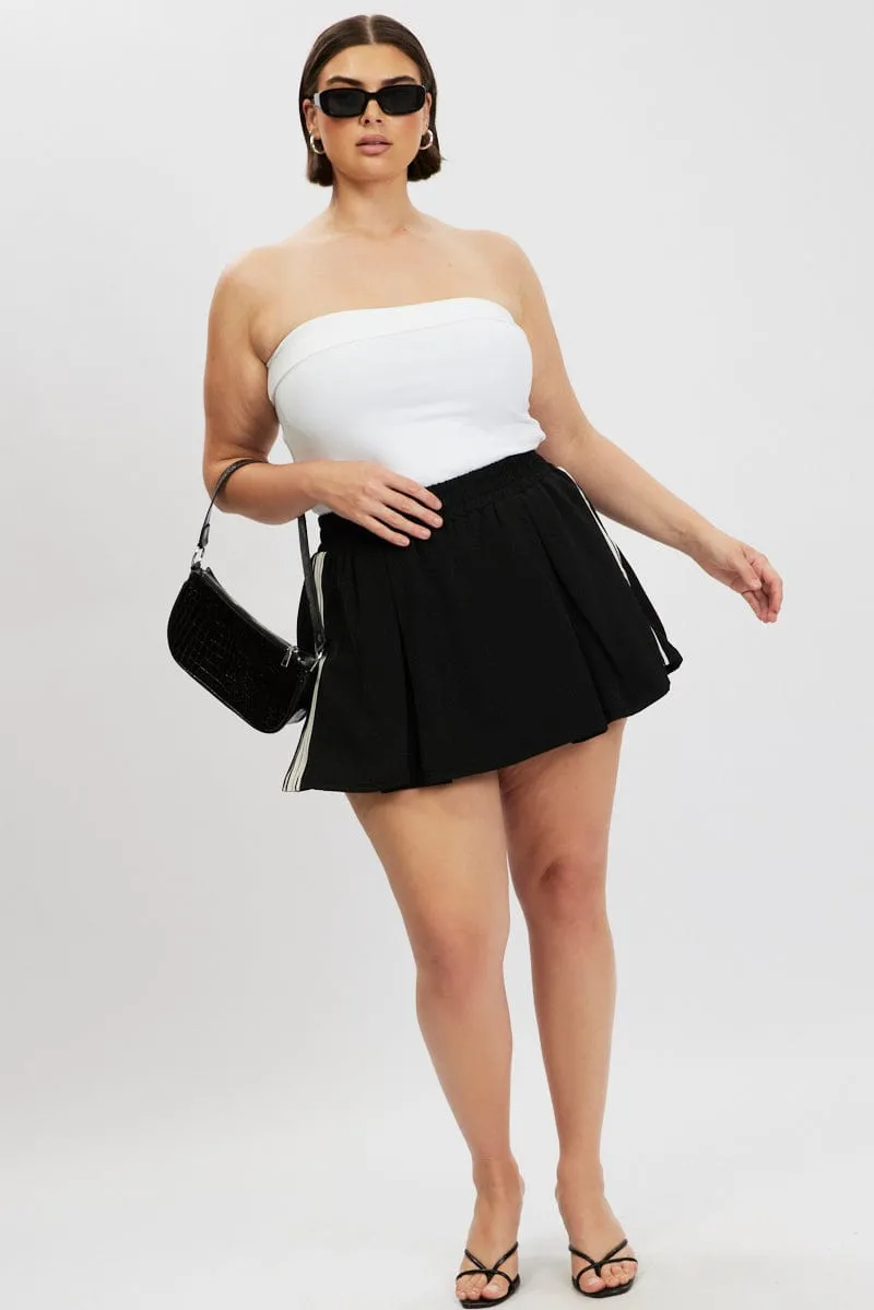 Black Side Stripe Mini Skort Skirt Design innovation