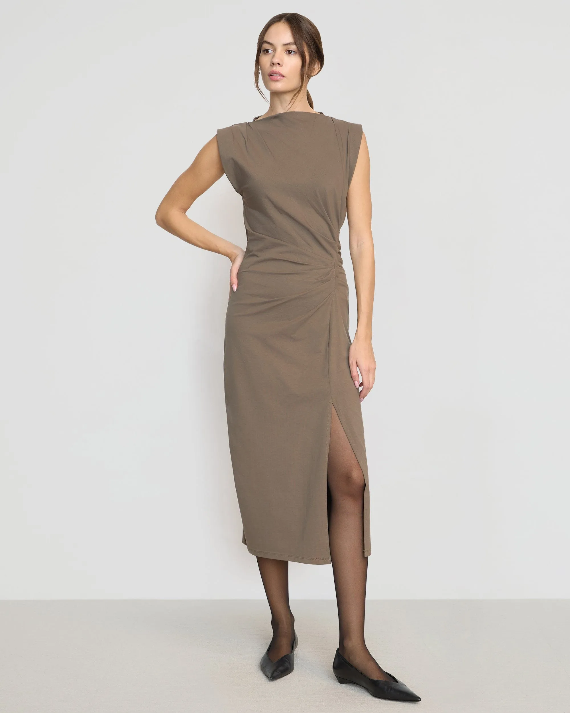 Young Edge Khelan Sculpted Ruched-Waist Dress
