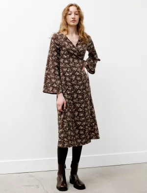 Wrap Dress Wool Viyella Floral Stylish Hat