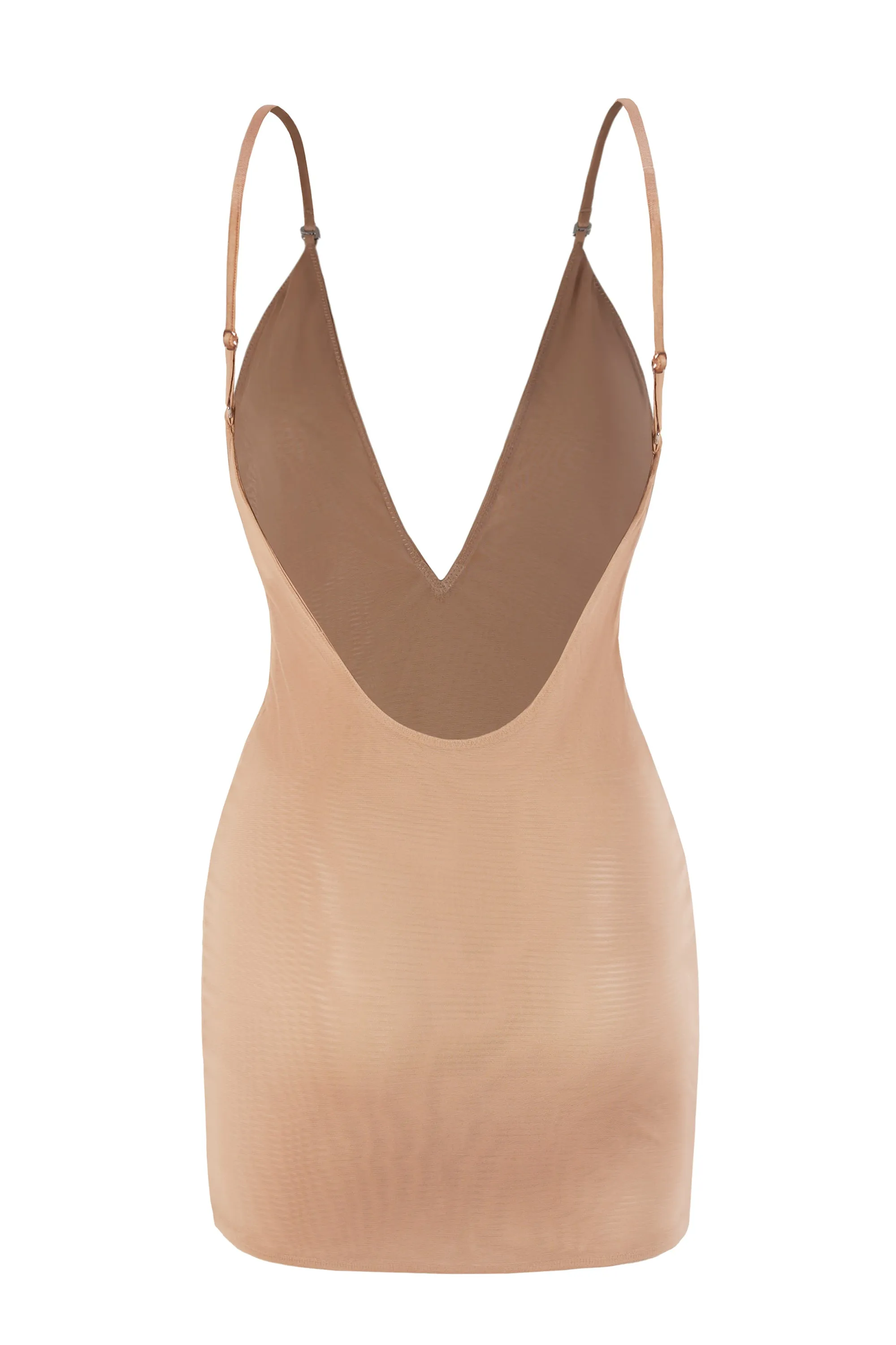 Intimates Soft Mesh Multiway Mini Dress in Warm Peach Cozy Look Night Glow