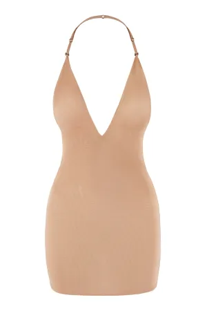 City Light Intimates Soft Mesh Multiway Mini Dress in Warm Peach