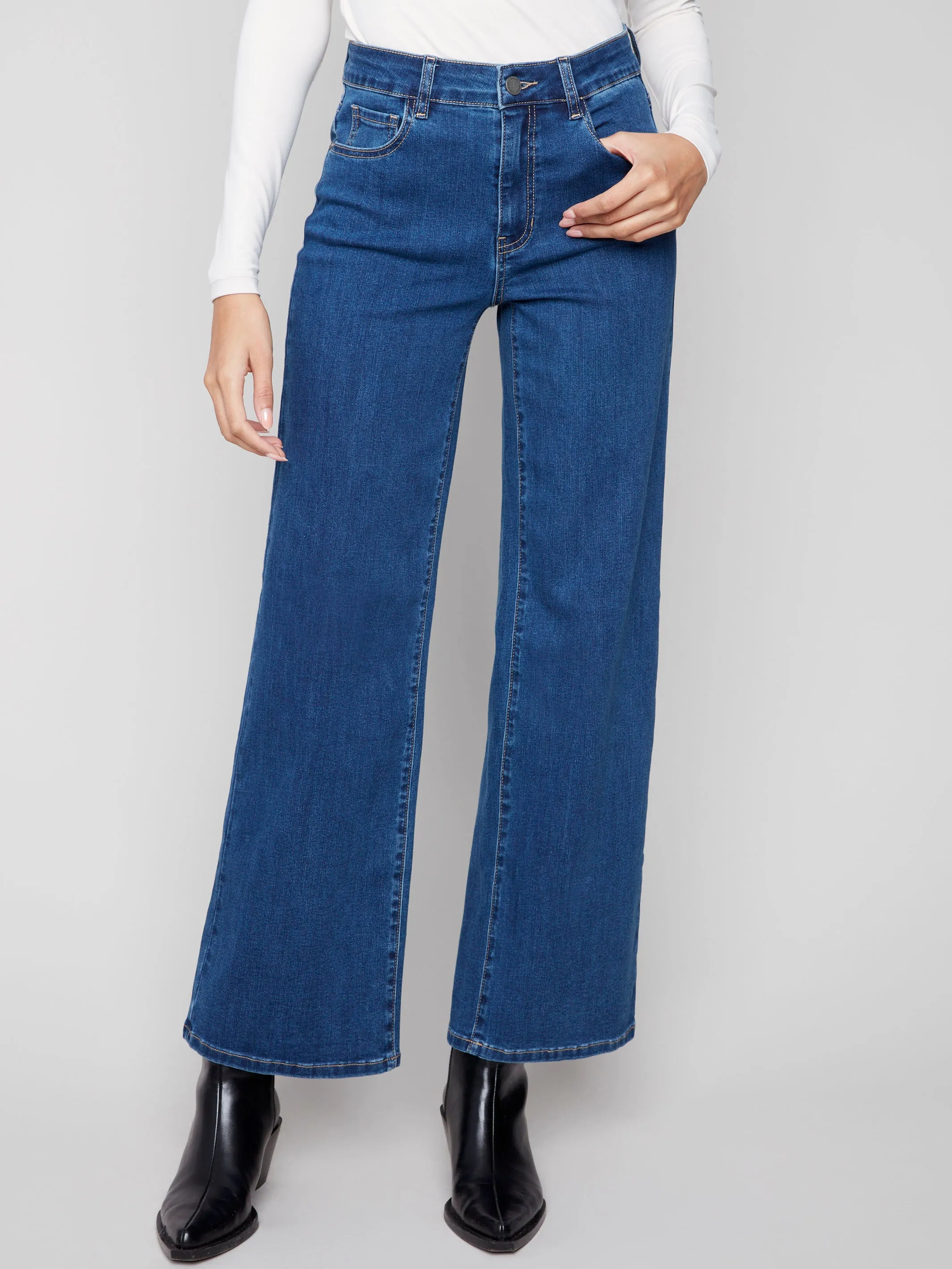 Chloe Wide Leg Jeans - Indigo All Day Use Tailored Cut