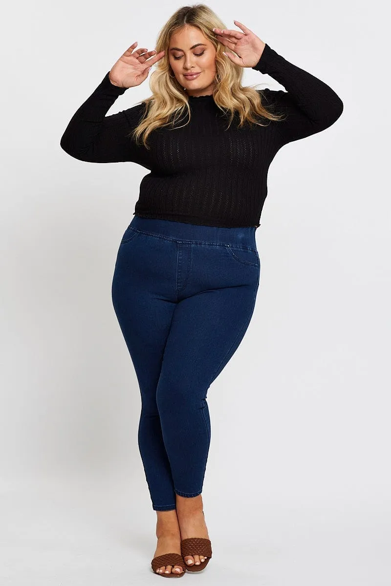 Dk Indigo High Rise Denim Jeggings Street Smart