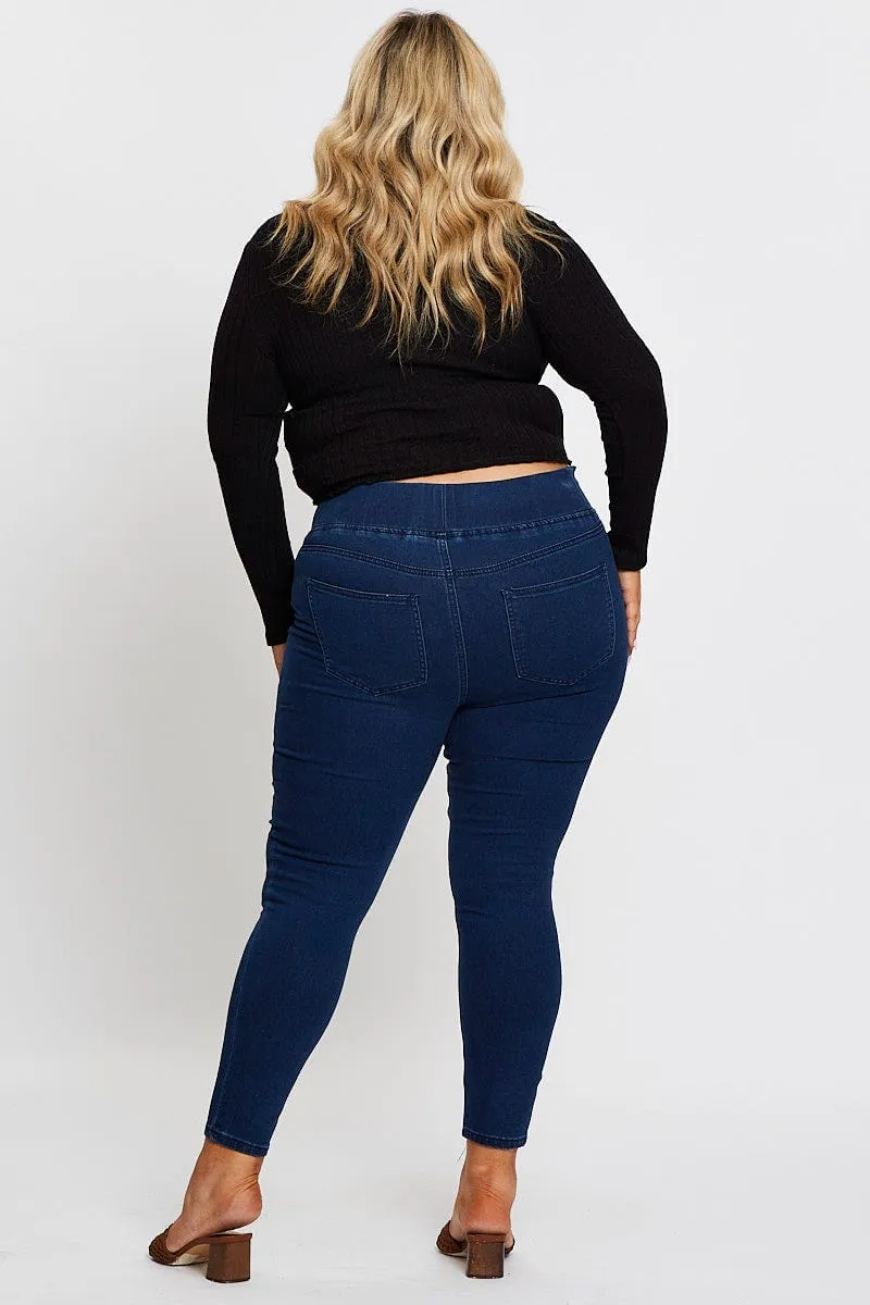 Travel Outfit Chill Outfit Date Night Smooth Minimalist Dk Indigo High Rise Denim Jeggings