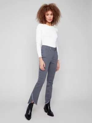 Front Tulip Hem Jeans - Medium Grey Daily Function