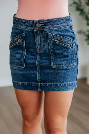 Peyton Hidden Denim Skirt - Dark Wash Relaxed Motion Comfort First