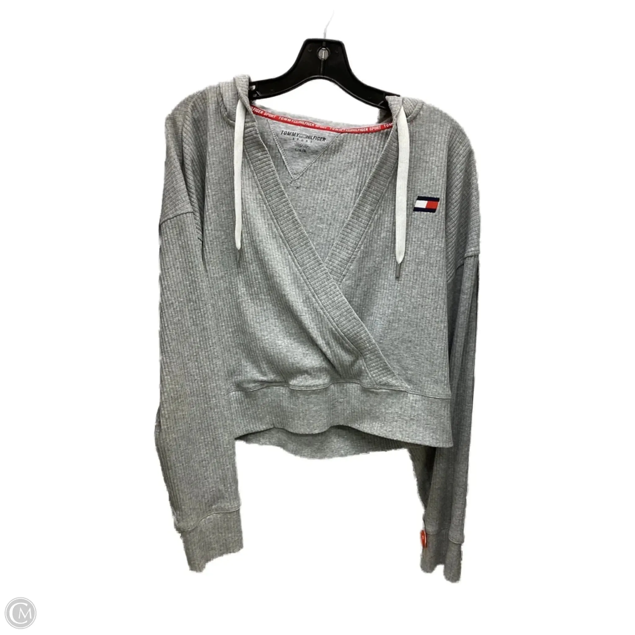 Athletic Sweatshirt Hoodie By Tommy Hilfiger In Grey, Size: L Seamless Design