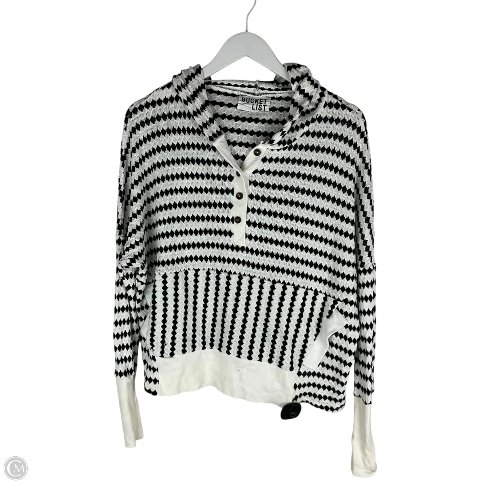Spirit Core Sweatshirt Hoodie By Clothes Mentor In Black & White, Size: S