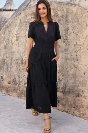 Broderie Sienna Dress | Black Canal Side