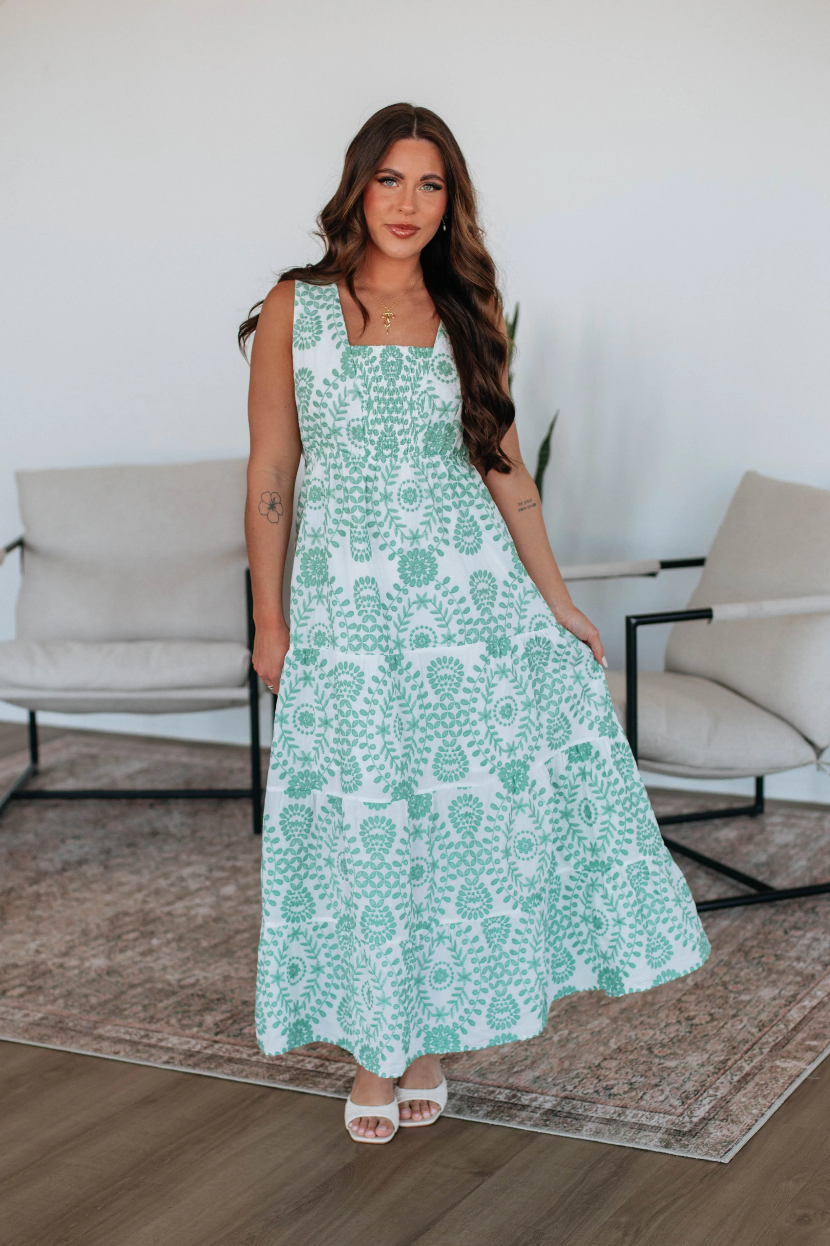 Ophelia Floral Dress Flame Glow Loose Fit