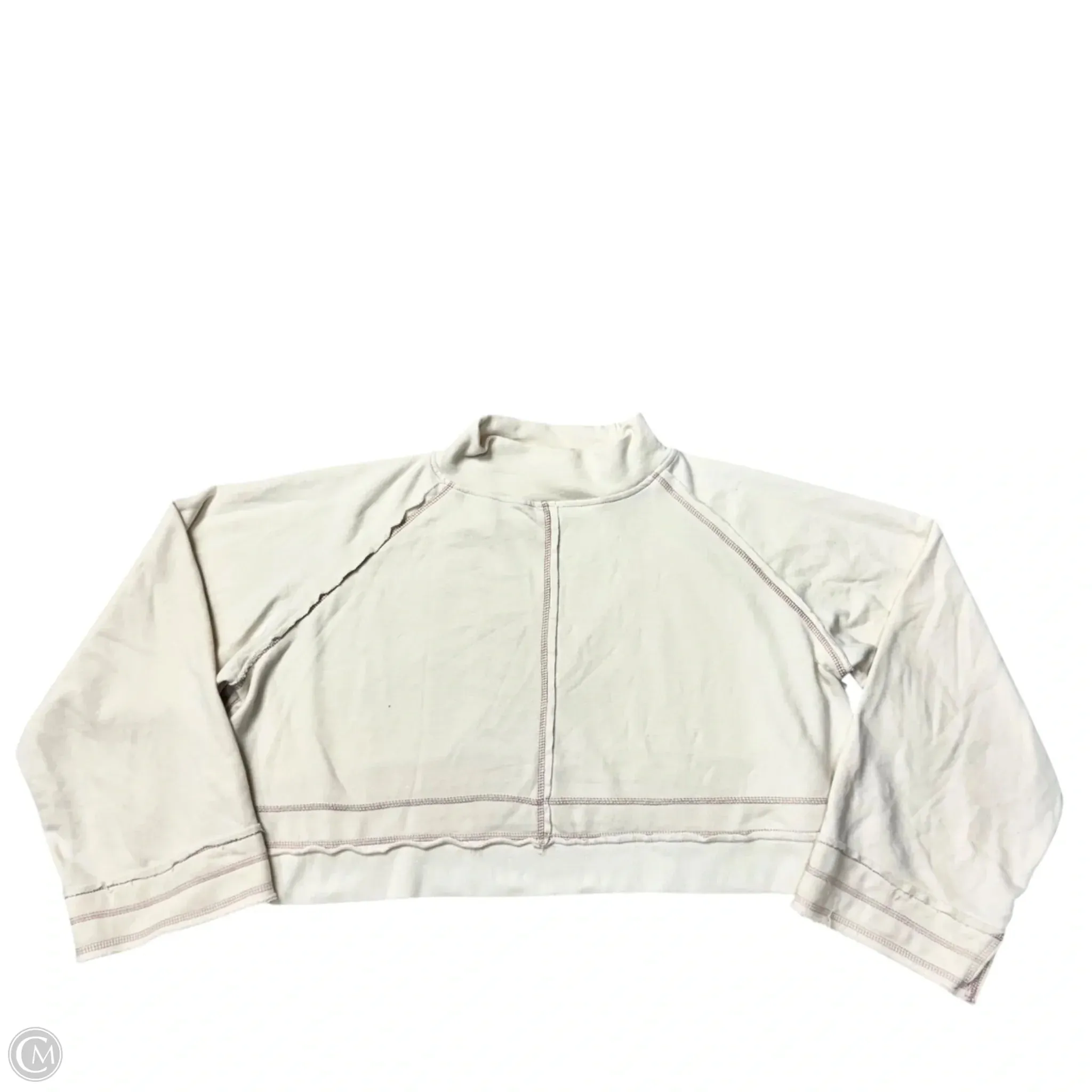 Sweatshirt Crewneck By Daily Practice By Anthropologie In Cream & Pink, Size: M Global Glow Matte Fit