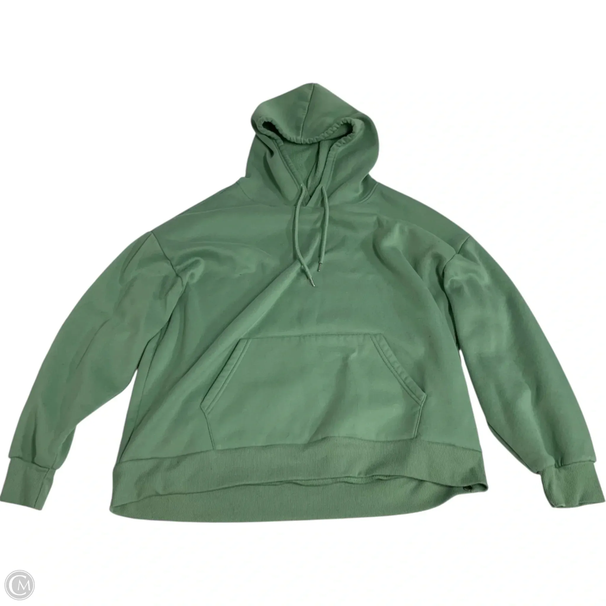 Sweatshirt Hoodie By Shein In Green, Size: 2x Trendy Top