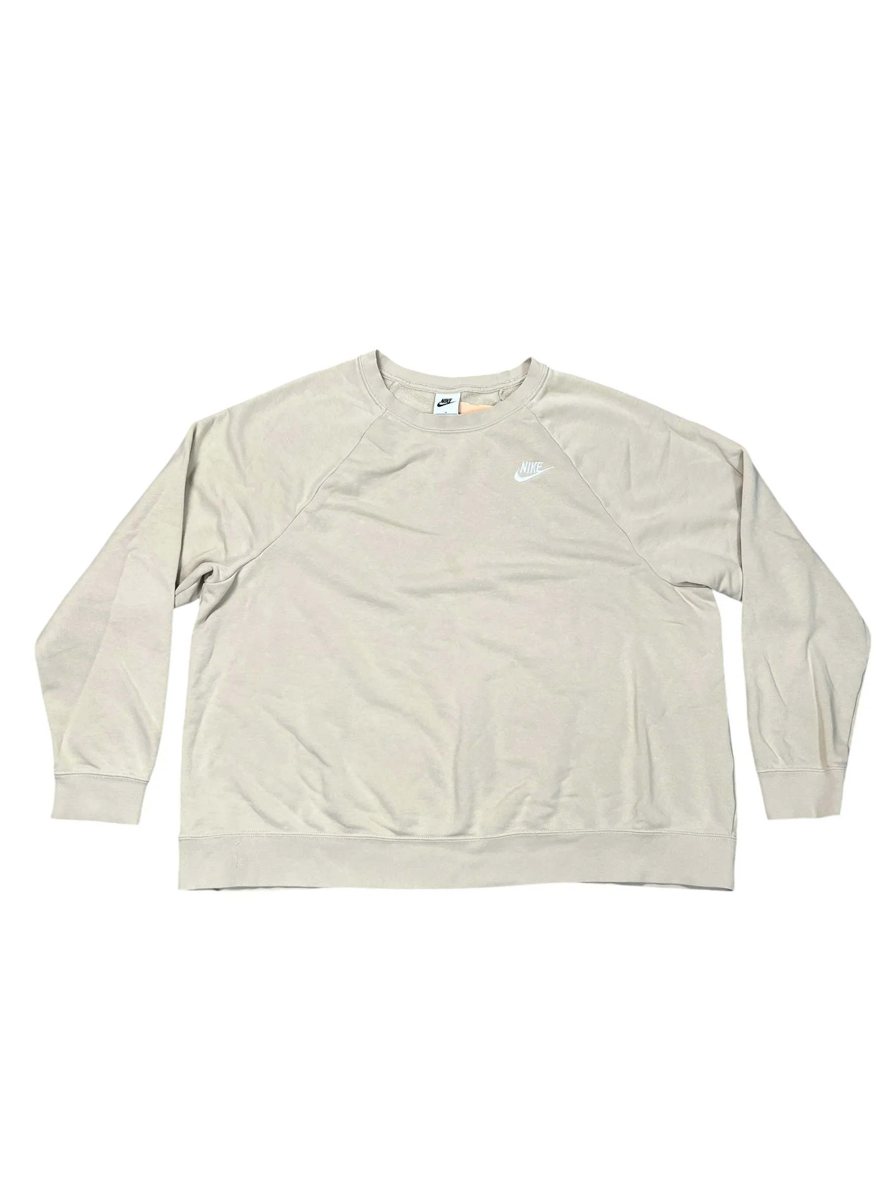 Athletic Sweatshirt Crewneck By Nike Apparel In Tan, Size:1X Sporty Design FlexibleFit