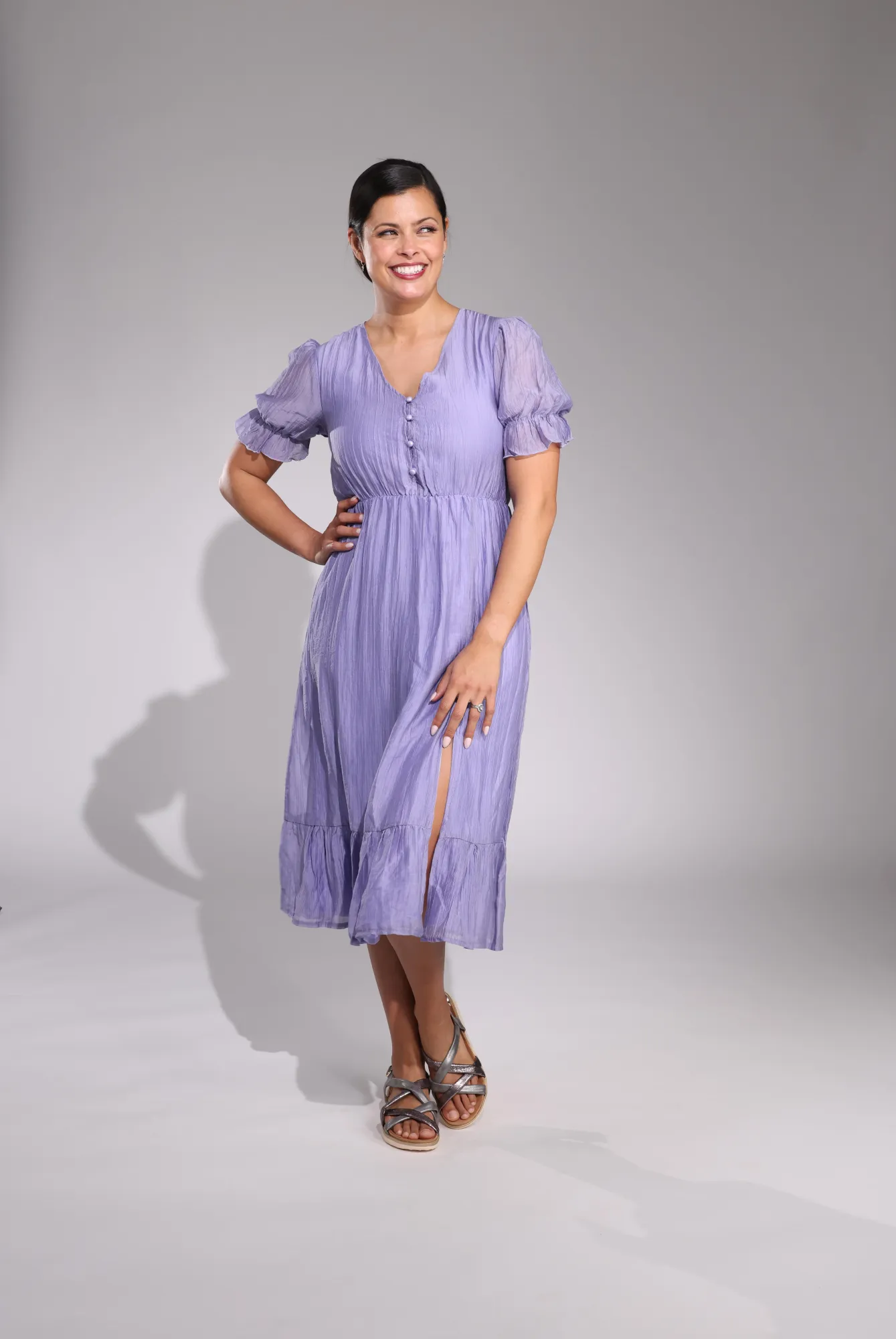Easy Layer Midi Dress | LILAC | 0107C1