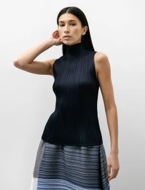 Unique Cut Glass Fit New Colourful Basics Mockneck Tank Navy