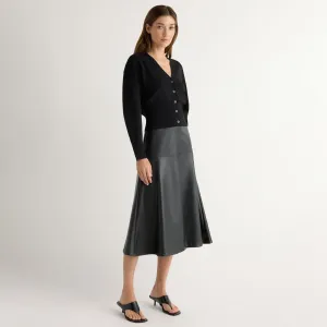 elastic waistband Fresh Mood Harley A-Line Vegan Leather Skirt