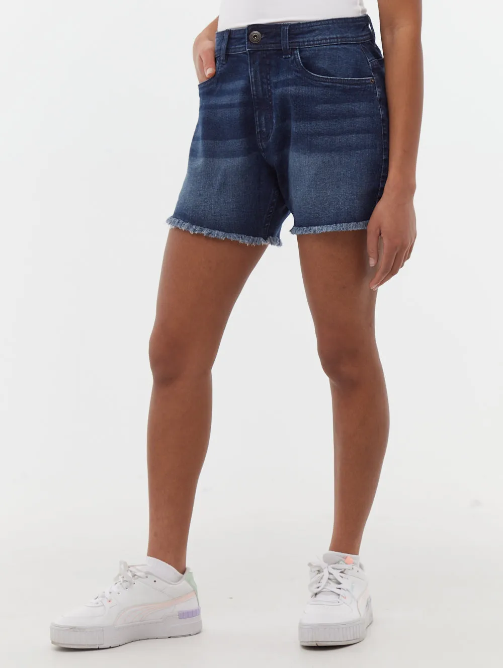 Creative Glow Stretchable Fabric Kaylie High Rise Jean Shorts