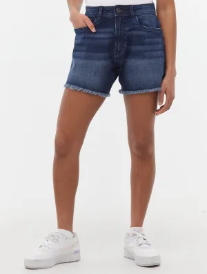 Kaylie High Rise Jean Shorts Feather Glow