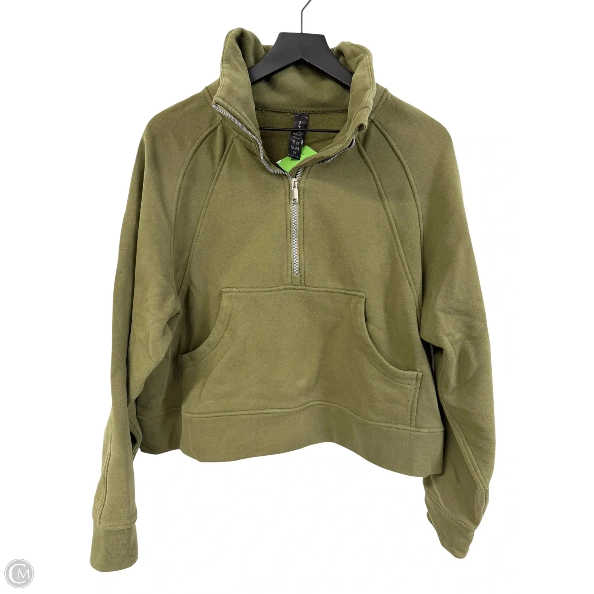 UltraSoft Texture Sweatshirt Collar By Clothes Mentor In Green, Size: L