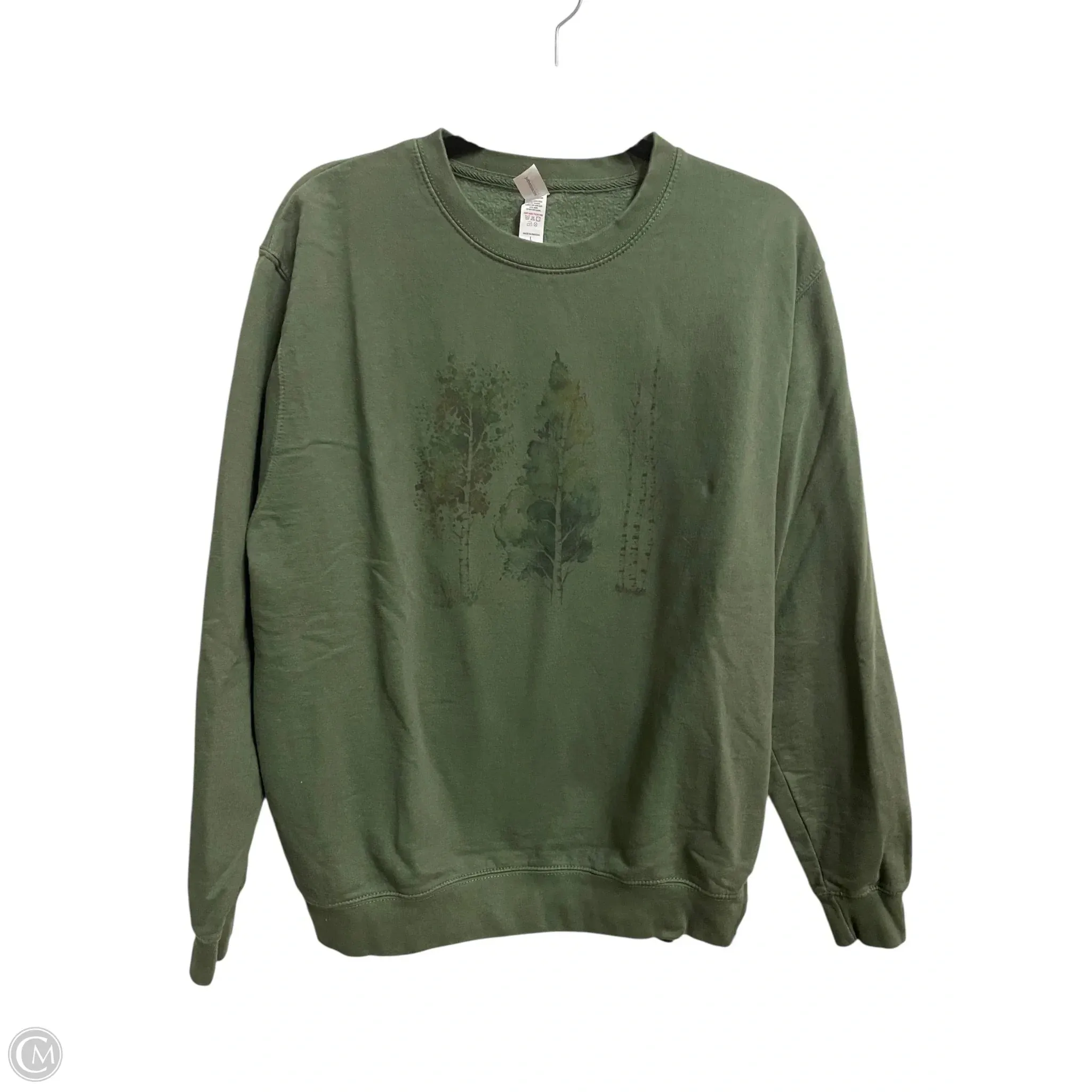 Open Heart Daily Style Sweatshirt Crewneck By Clothes Mentor In Green, Size: L