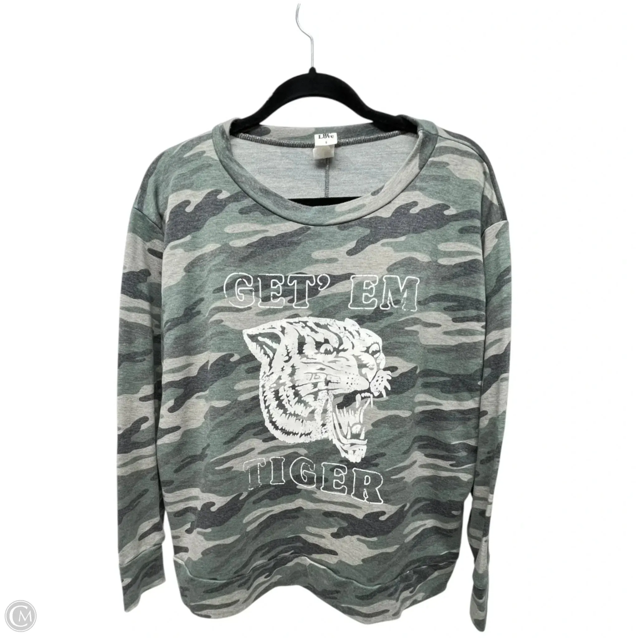 Sweatshirt Crewneck By Sew In Love In Camouflage Print, Size: S Travel Outfit Earth Glow