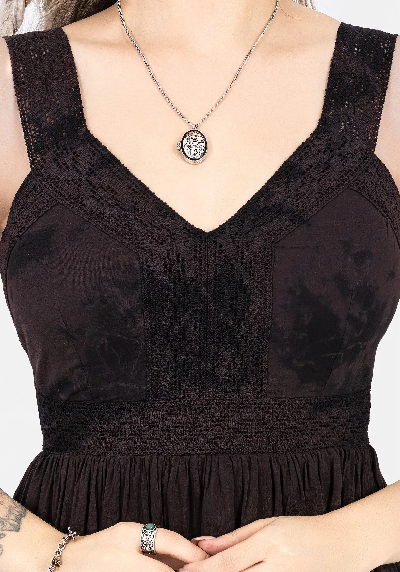 Burnout Tie Die Cotton Midaxi Dress This dress offers a flattering fit that accentuates your shape without feeling tight