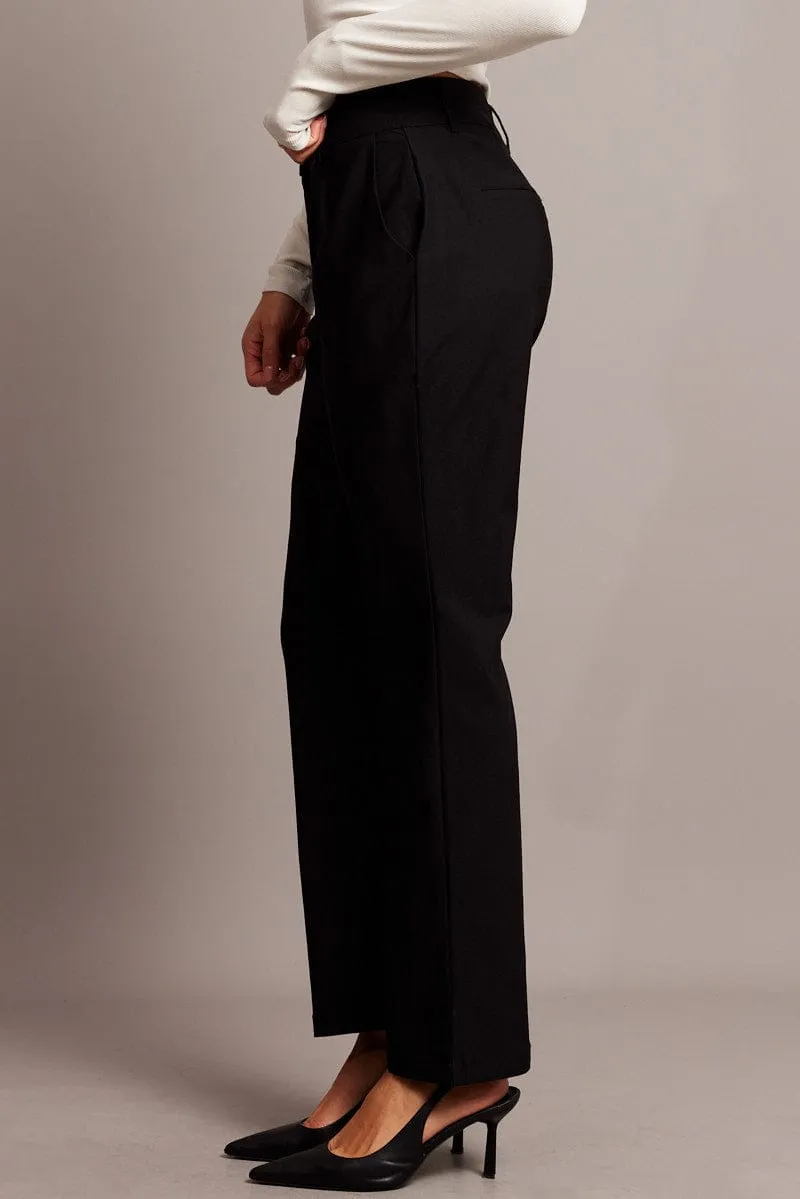 MultiPocketDesign Black Slim Pants High Rise