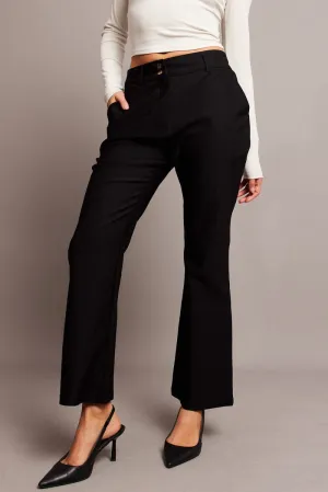 Black Slim Pants High Rise ErgonomicArticulatedDesign Hip Friendly Pockets