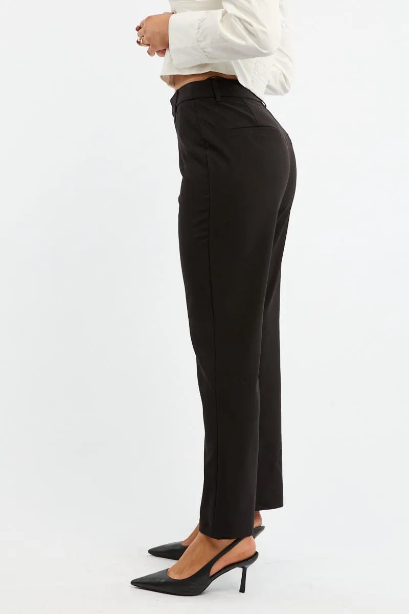Black Cropped Pants Basic Utility Functional Look