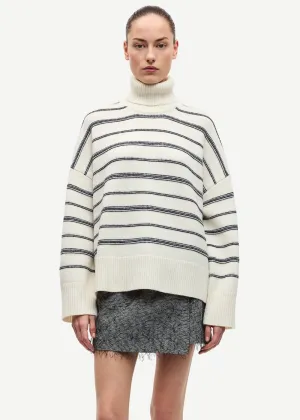 Sakeiku Stripe Turtleneck Sweater Timeless Cozy Knitwear Comfort