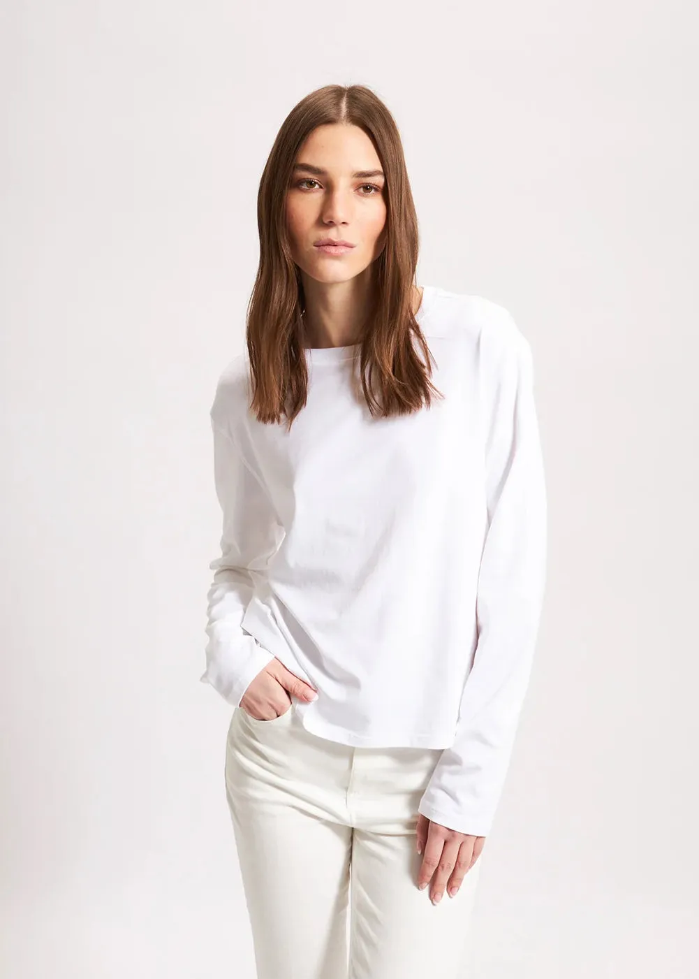 Long Sleeve Iconic Boyfriend Crew Tee Outdoor Leisure Look