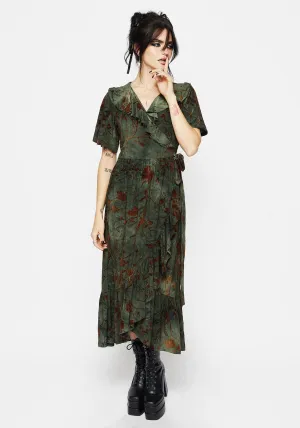Cross Stitch Witchfire Ruffle Midaxi Wrap Dress