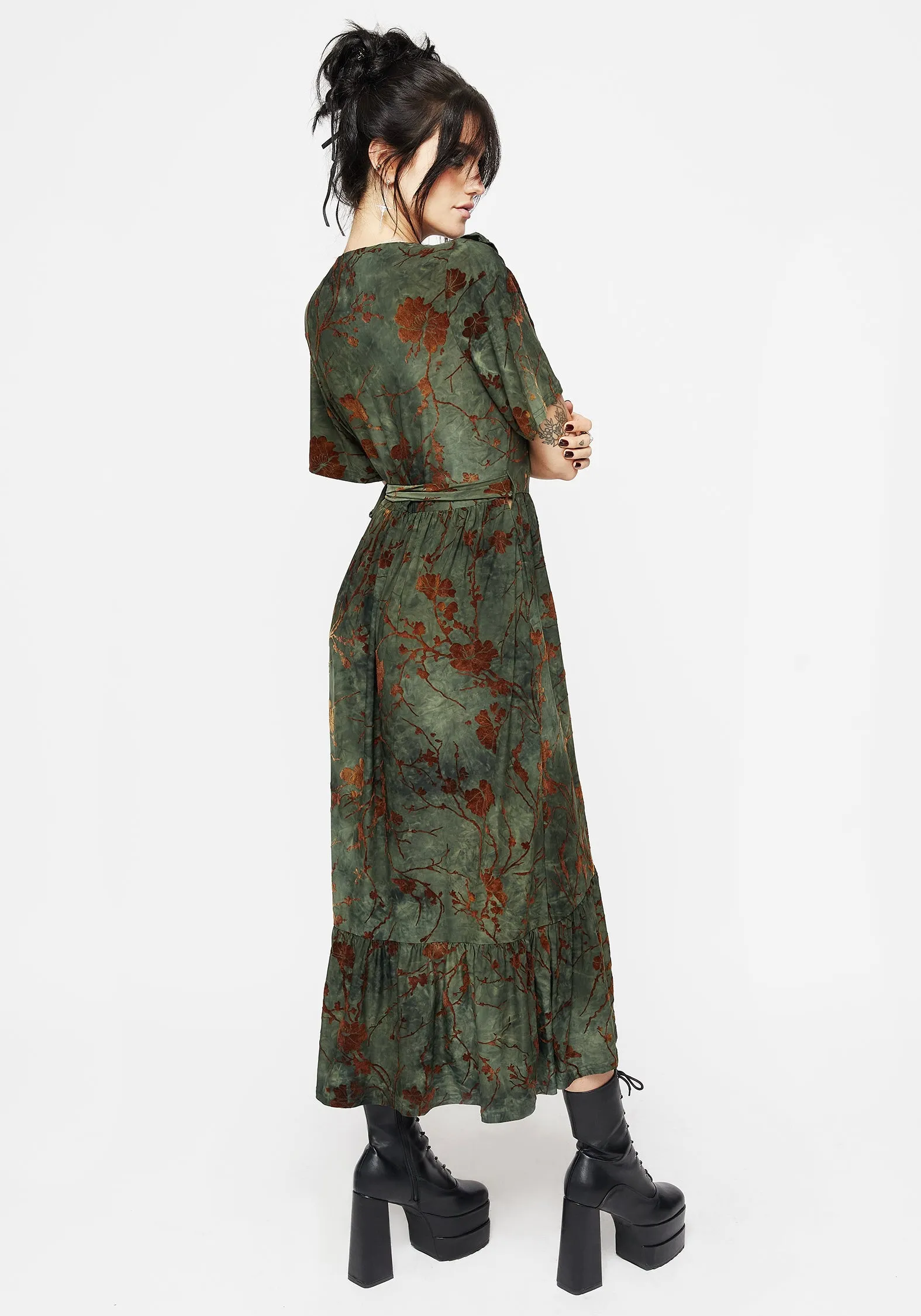 Witchfire Ruffle Midaxi Wrap Dress Wild Air