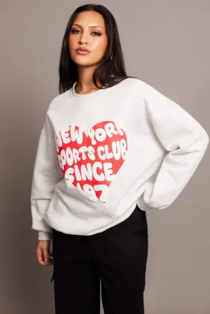 All-Day Wear product budget friendly choice Grey Graphic Sweat Long Sleeve