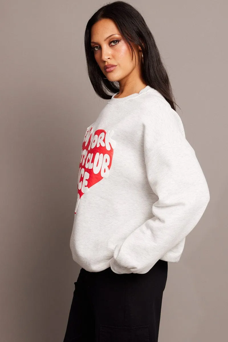 Grey Graphic Sweat Long Sleeve Functional Features