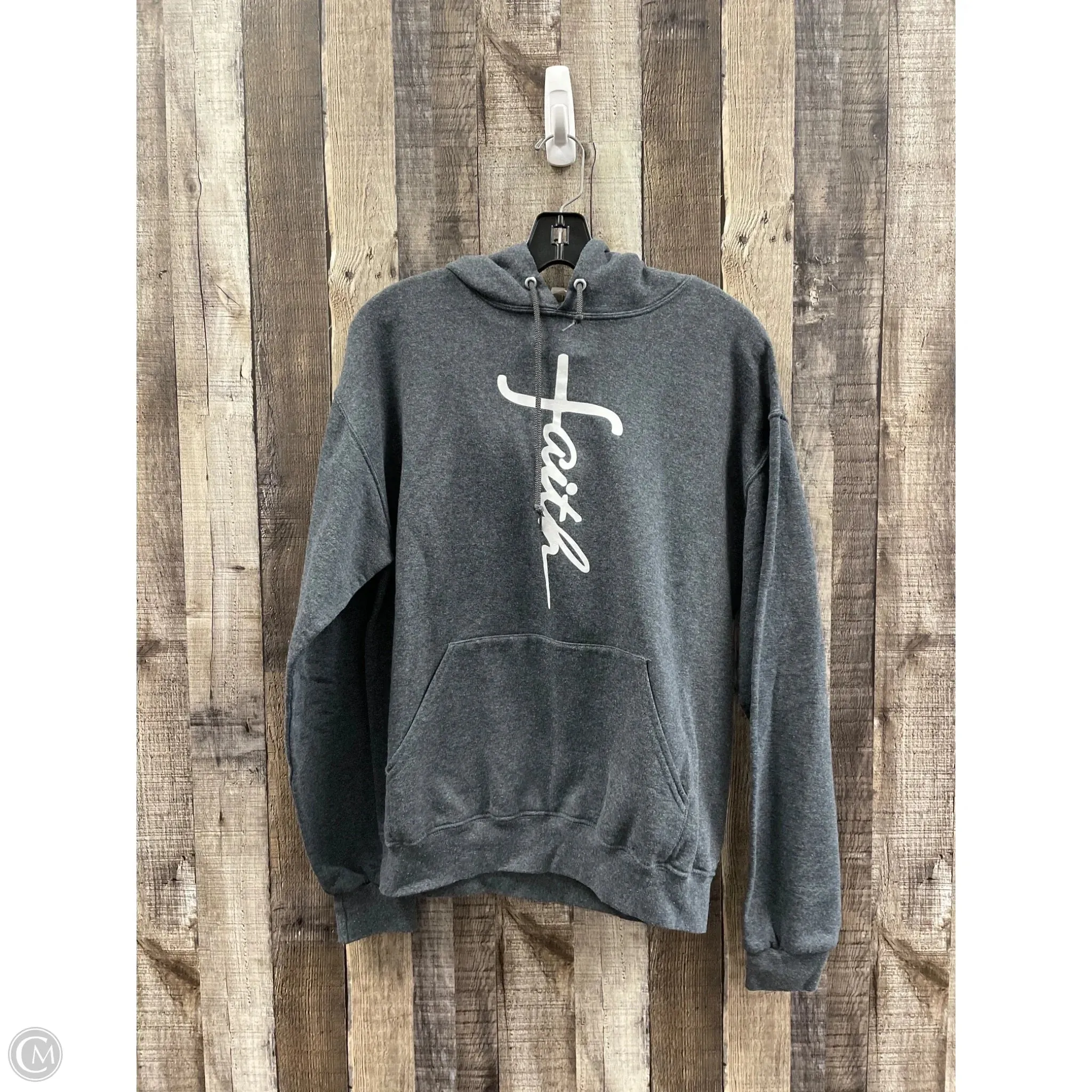 Sweatshirt Hoodie By Cmf In Grey, Size: M AntiSnagFabric SoftTouch Texture